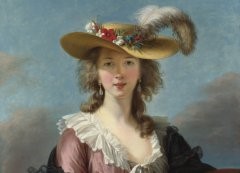 （法）勒布伦 戴草帽的自画像